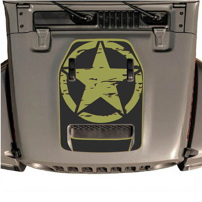 CarCode hood decal for Jeep Wrangler JL/JLU Rubicon 392 and JT Gladiator Mojave 2020-2026, style #35, shown on vehicle hood.