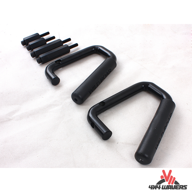 4x4wavers Metal Front Grab Handle Kit (Black Color) - 4X4 WAVERS