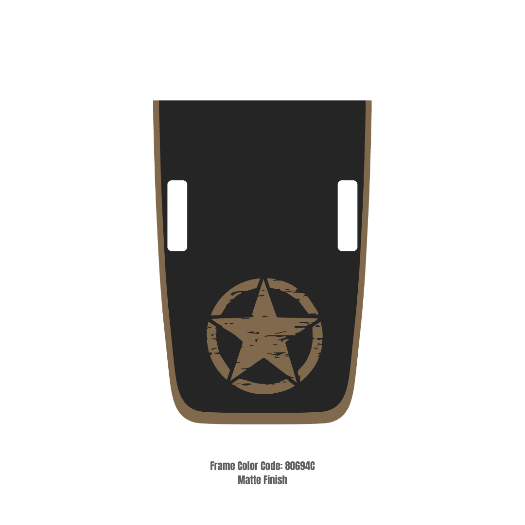 CARCODE Hood Decal/Sticker - Star Style Kit – for JL/JLU/JT/4XE Rubicon Hood – Made in Canada - 4X4 WAVERS