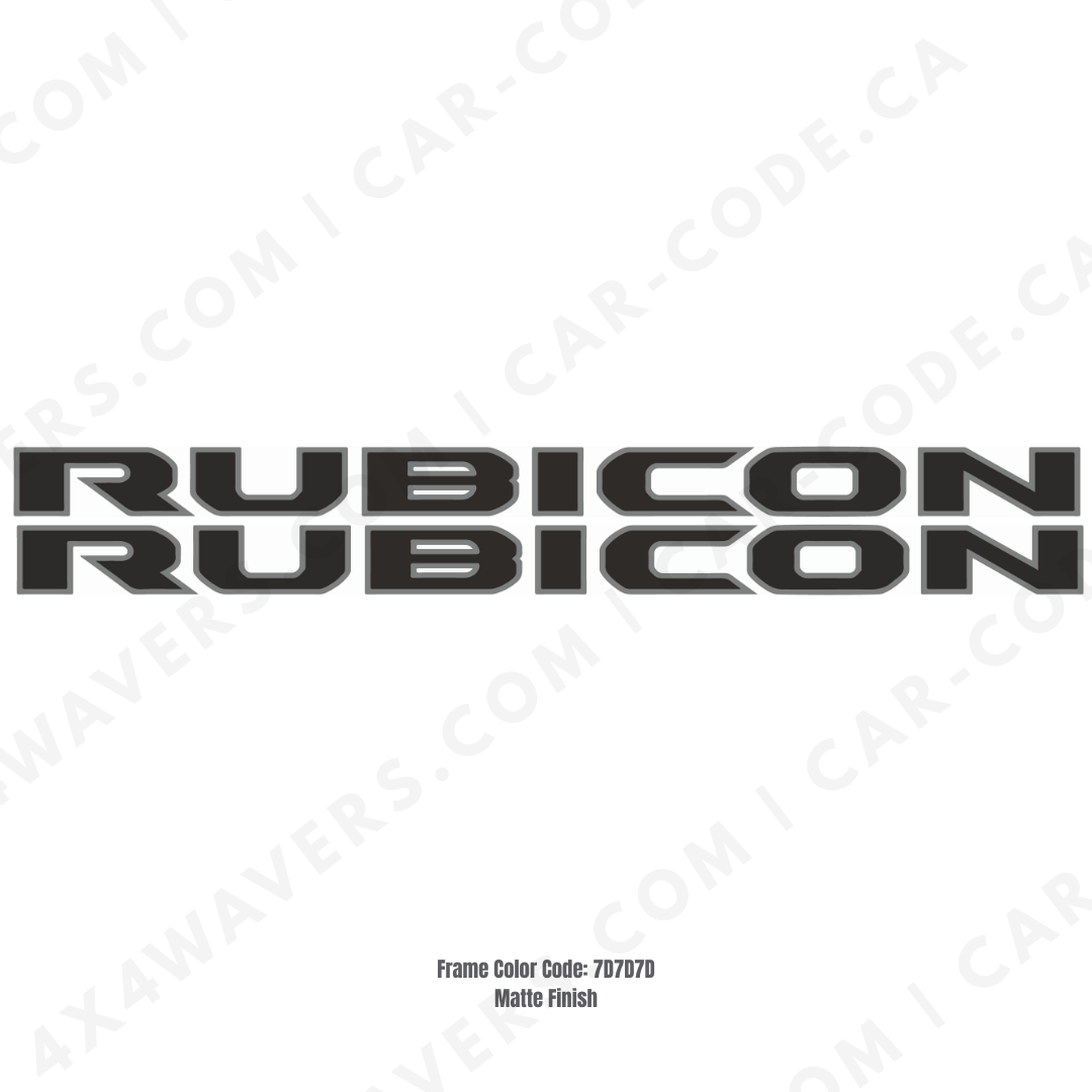 4x4wavers Rubicon Style Decal Sticker Kit for Hood Sides – Vinyl Car Decals for Jeep Wrangler Models – 2x Rubicon Decals – Made in Canada - 4X4 WAVERS