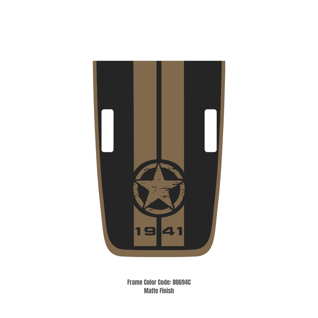 Hood Decal Sticker – STAR STRIPE Style Kit – for JL/JLU/JT/4XE Rubicon Hood – Made in Canada - 4X4 WAVERS