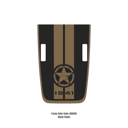 Hood Decal Sticker – STAR STRIPE Style Kit – for JL/JLU/JT/4XE Rubicon Hood – Made in Canada - 4X4 WAVERS