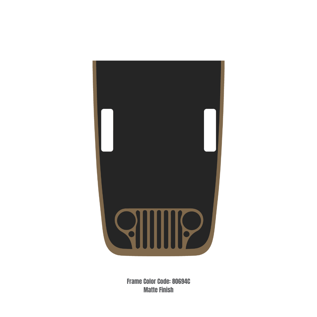 CARCODE Hood Decal/Sticker - Cj Style Kit – for JL/JLU/JT/4XE Rubicon Hood – Made in Canada - 4X4 WAVERS