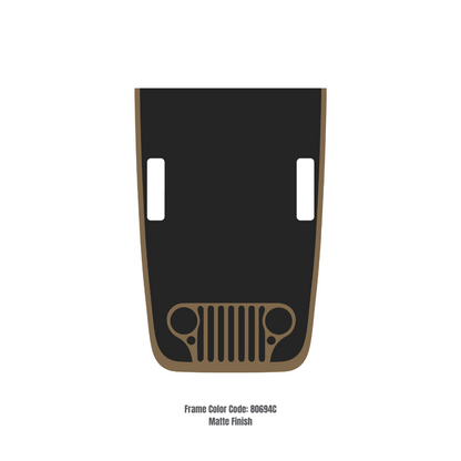 CARCODE Hood Decal/Sticker - Cj Style Kit – for JL/JLU/JT/4XE Rubicon Hood – Made in Canada - 4X4 WAVERS