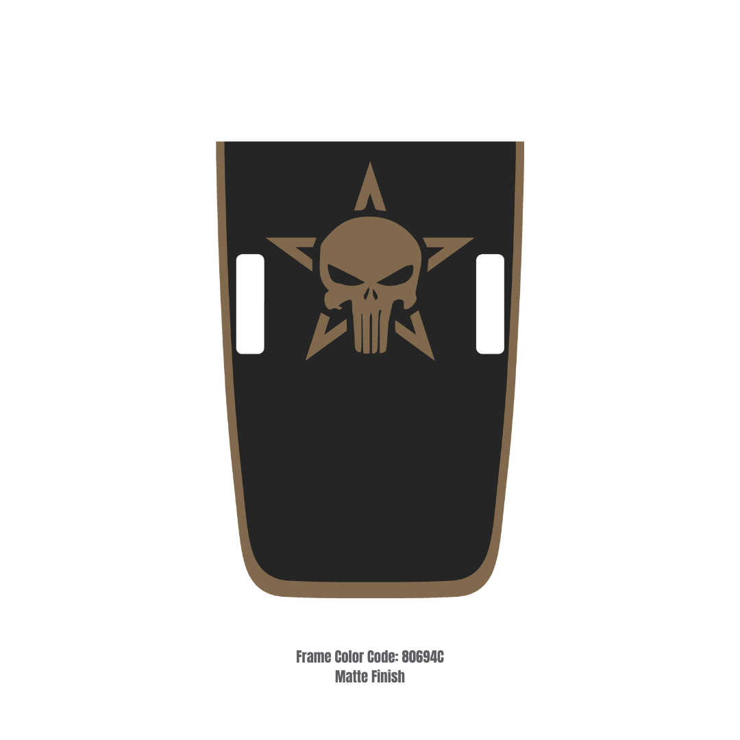 Hood Decal Sticker – Punisher Style Kit – for JL/JLU/JT/4XE Rubicon Hood – Made in Canad - 4X4 WAVERS