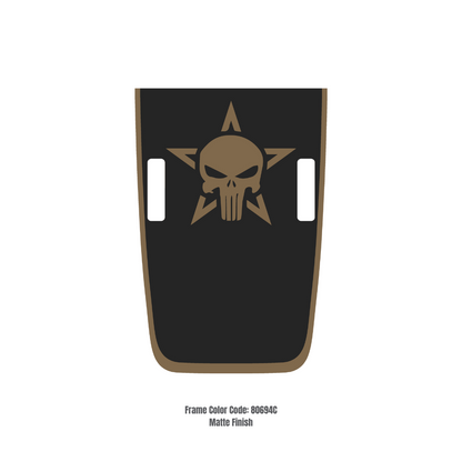 Hood Decal Sticker – Punisher Style Kit – for JL/JLU/JT/4XE Rubicon Hood – Made in Canad - 4X4 WAVERS
