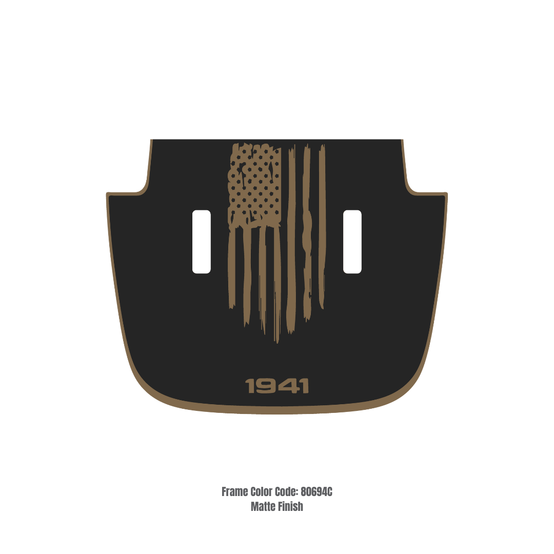 CARCODE Hood Decal/Sticker - America 1941 Style Kit – for JL/JLU/JT/4XE Sahara Hood – Made in Canada - 4X4 WAVERS