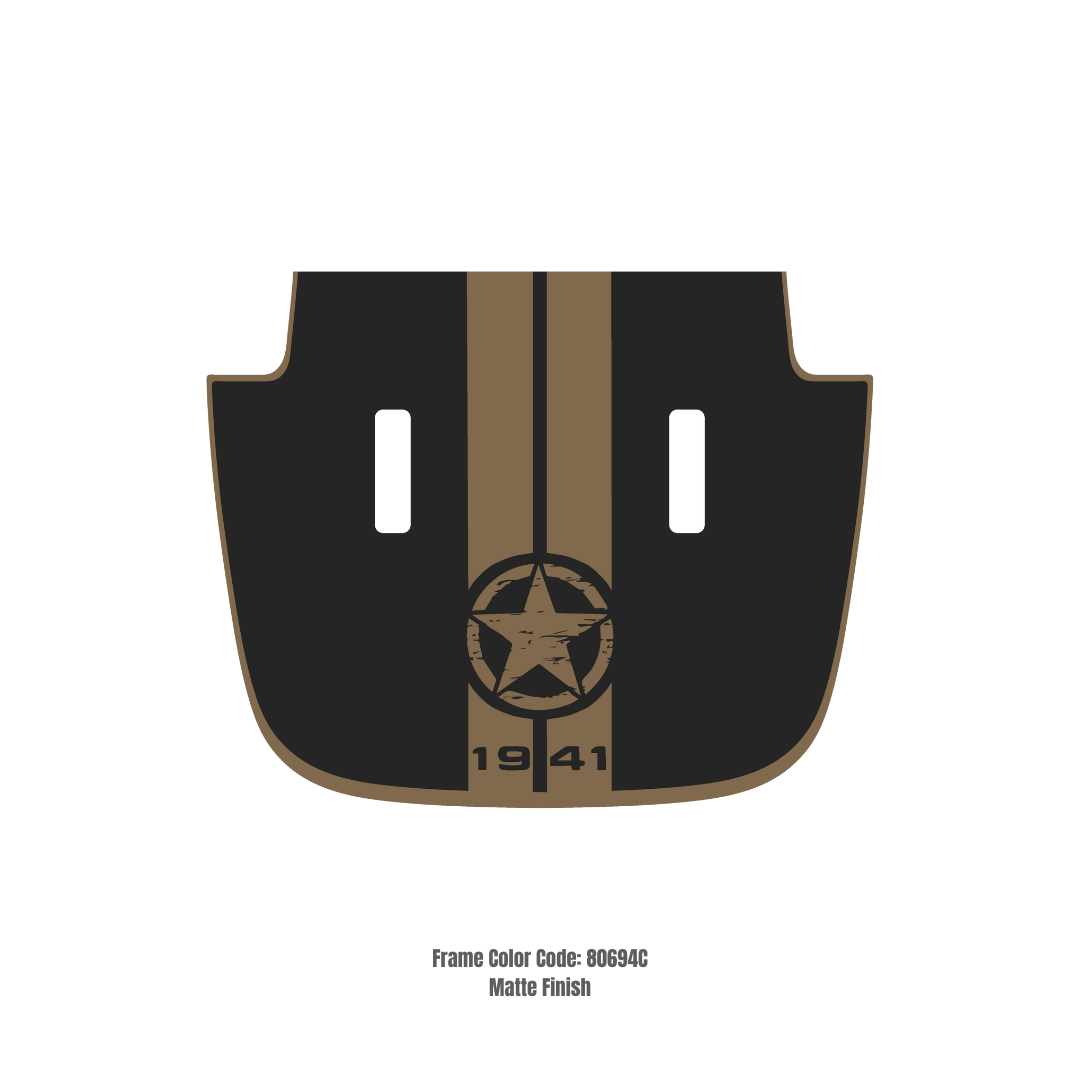 CARCODE Hood Decal/Sticker - Star Stripe Style Kit – for JL/JLU/JT/4XE Sahara Hood – Made in Canada - 4X4 WAVERS