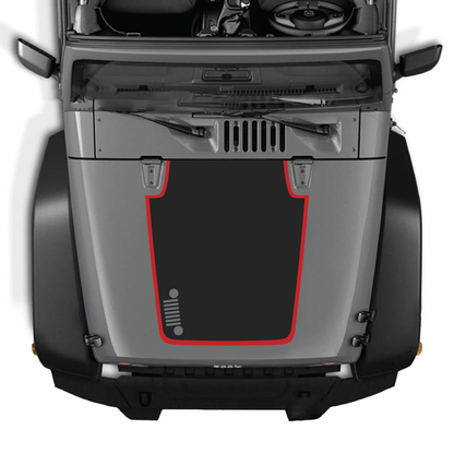 CarCode Jeep Wrangler JK/JKU hood decal style #81, black graphic sticker for 2007-2018 Jeep Wrangler exterior customization