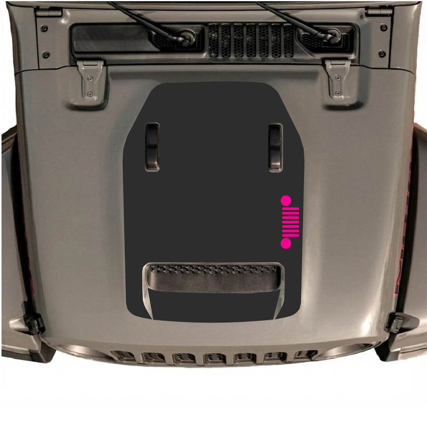 CarCode hood decal for Jeep Wrangler JL/JLU Rubicon 392 and JT Gladiator Mojave 2020-2026, style #58, shown on vehicle hood.