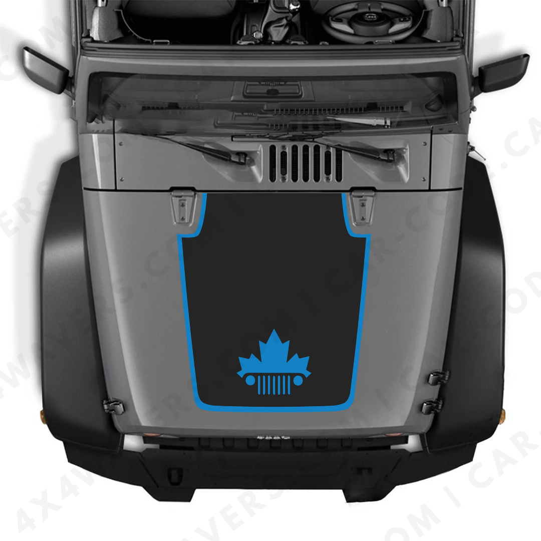 4x4wavers Decal Sticker Kit for JK Hood  – Vinyl Car Decals for Jeep Wrangler Models – Made in Canada - 4X4 WAVERS