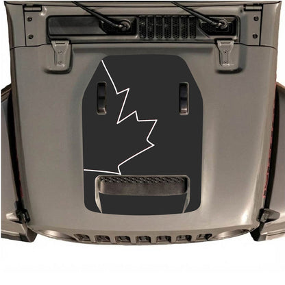 CarCode hood decal for Jeep Wrangler JL/JLU Rubicon 392 and Gladiator Mojave 2020-2026, style #28, shown on vehicle hood.