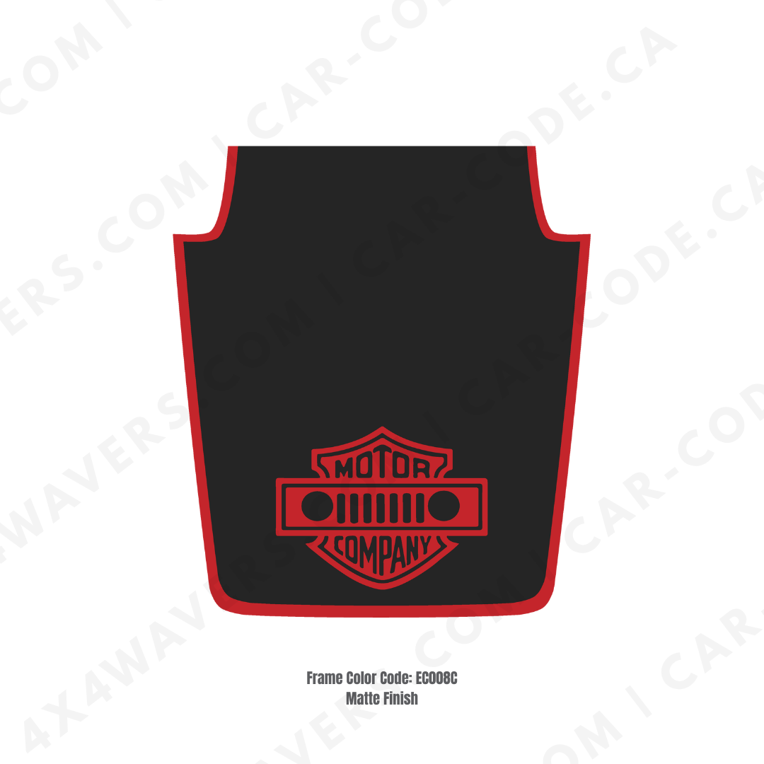 4x4wavers Decal Sticker Kit for JK Hood MOTOR COMPANY Style – Vinyl Car Decals for Jeep Wrangler Models – Made in Canada - 4X4 WAVERS