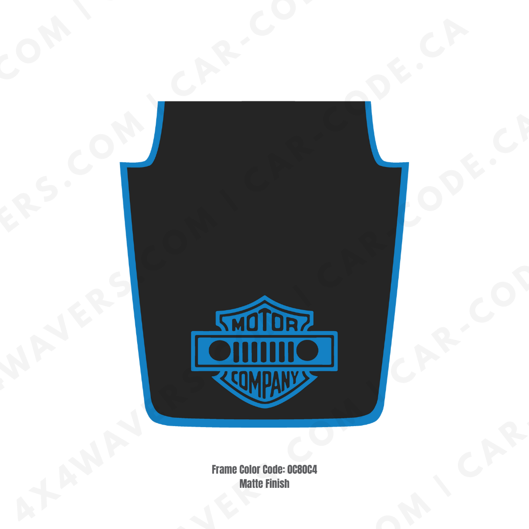 4x4wavers Decal Sticker Kit for JK Hood MOTOR COMPANY Style – Vinyl Car Decals for Jeep Wrangler Models – Made in Canada - 4X4 WAVERS