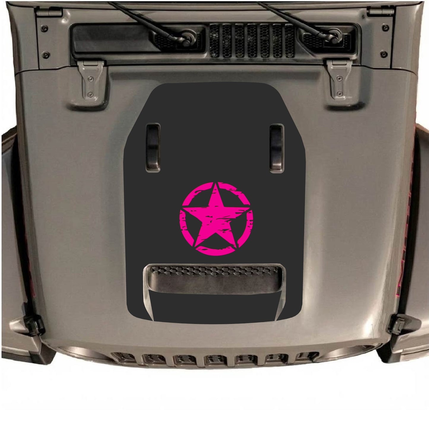 CarCode hood decal for Jeep Wrangler JL/JLU Rubicon 392 and Gladiator Mojave 2020-2026, style #46, shown on vehicle hood