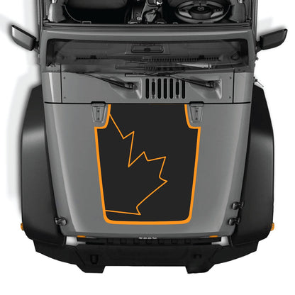 CarCode Jeep Wrangler JK/JKU hood decal with Style #15, black and silver graphic design on vehicle hood.