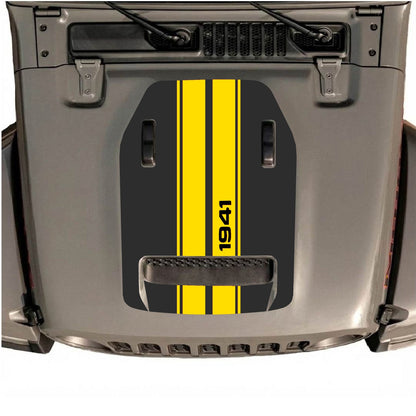 alt
Autocollant de capot CarCode pour Jeep Wrangler JL/JLU Rubicon 392 et JT Gladiator Mojave, style n°08, au design graphique audacieux