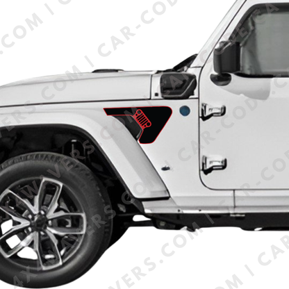 CARCODE Fender Insert Decal/Sticker - Grille Style Graphic Kit - For Jeep Wrangler/Gladiator JL/JLU/JT 2018+ - Premium Vinyl