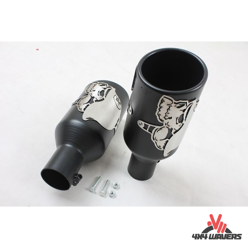 4x4wavers Performance Double Exhaust Muffler with Premium Sound and Aggressive Tips, GBS Style - 4X4 WAVERS