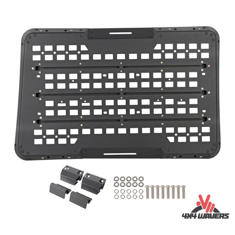 4x4wavers Rear Side Window Expansion Multifunction Panel Kit with Gas Tank and Offroad Traction Board (Black Color) - 4X4 WAVERS