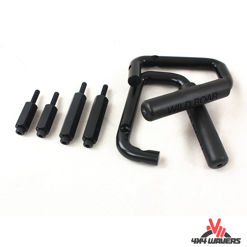 4x4wavers Metal Front Grab Handle Kit (Black Color) - 4X4 WAVERS