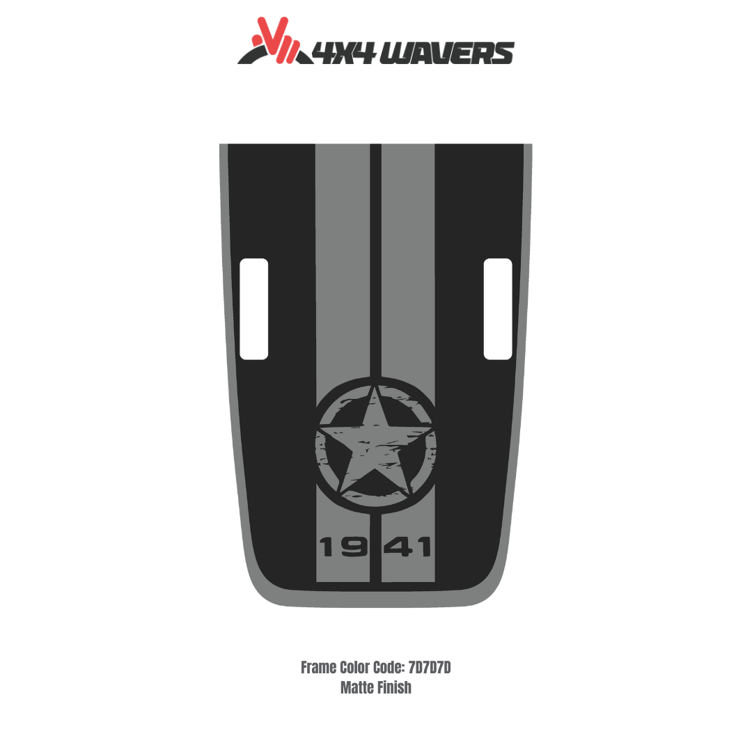 Kit d'autocollants STAR STRIPE 4x4wavers pour capot JL Rubicon – Autocollants en vinyle pour Jeep Wrangler – Fabriqué au Canada