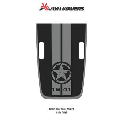 Kit d'autocollants STAR STRIPE 4x4wavers pour capot JL Rubicon – Autocollants en vinyle pour Jeep Wrangler – Fabriqué au Canada