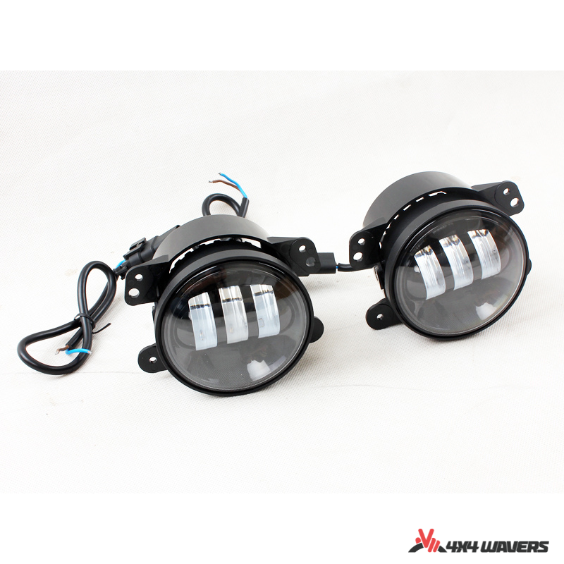 4x4wavers Grille Fog Premium LED Light, New JL Style - 4X4 WAVERS