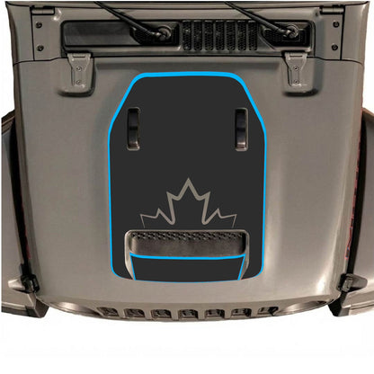 CarCode hood decal for Jeep Wrangler JL/JLU Rubicon 392 and JT Gladiator Mojave, style #78, featuring bold graphic design on the hood.