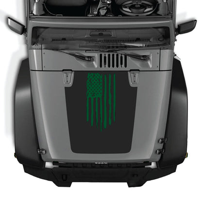 CarCode Jeep Wrangler JK/JKU hood decal in style #03, black and gray design on the vehicle's hood.