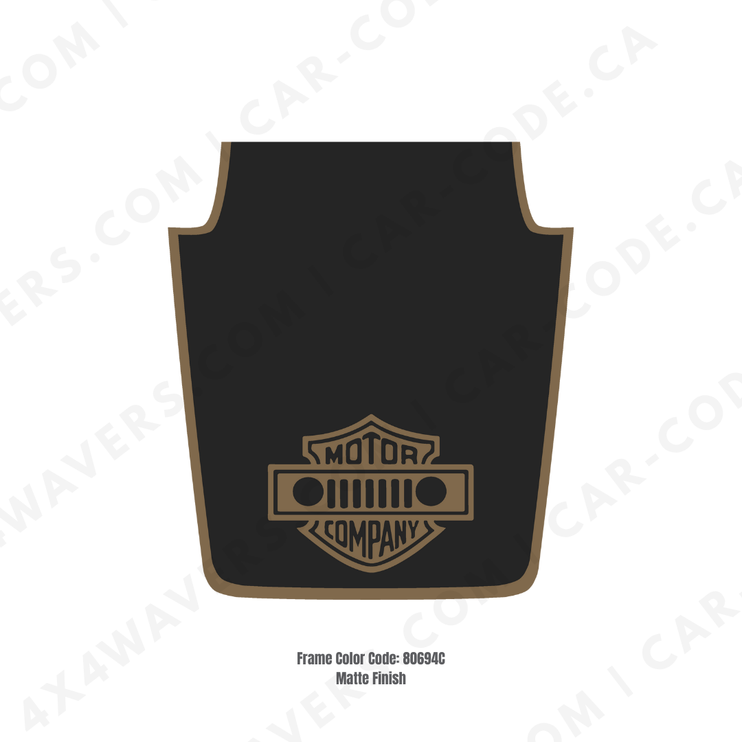 4x4wavers Decal Sticker Kit for JK Hood MOTOR COMPANY Style – Vinyl Car Decals for Jeep Wrangler Models – Made in Canada - 4X4 WAVERS