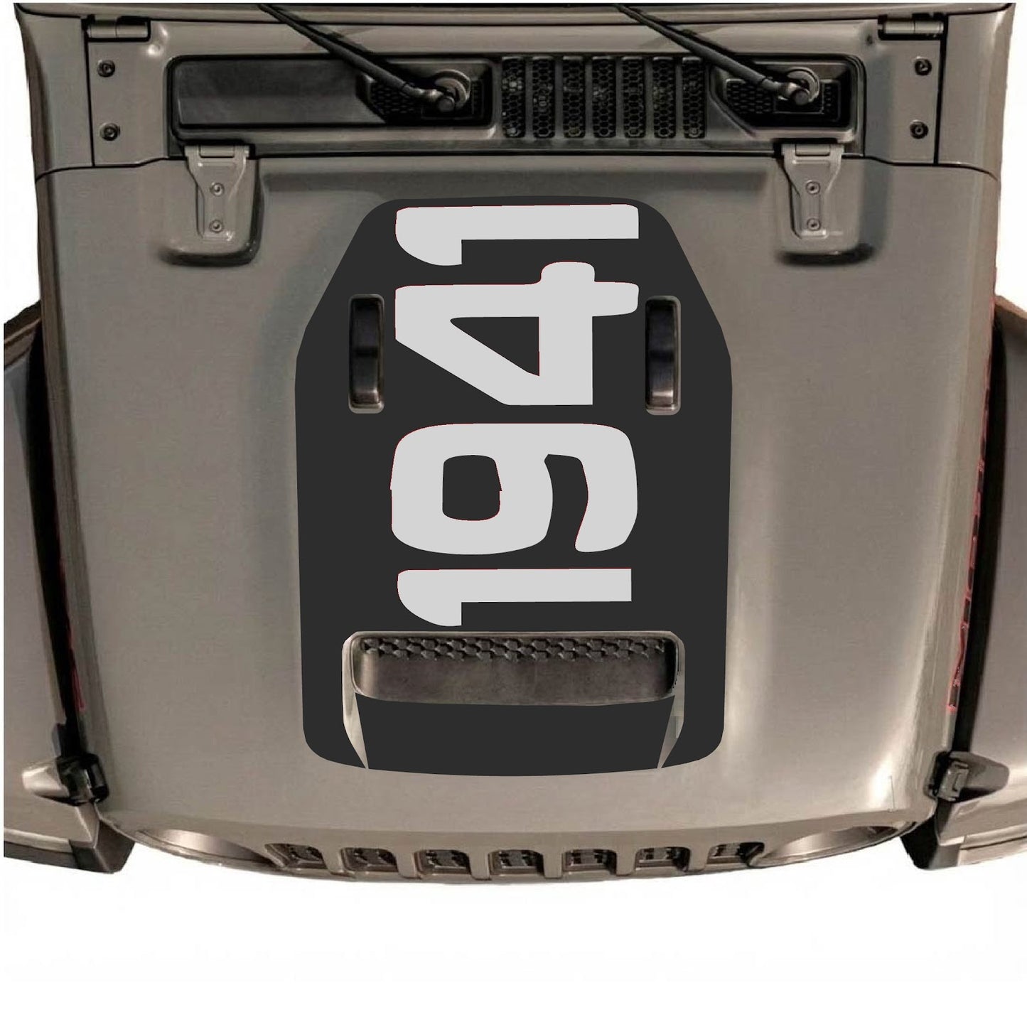 CarCode hood decal for Jeep Wrangler JL/JLU Rubicon 392 and JT Gladiator Mojave, style #02, with bold graphic design.