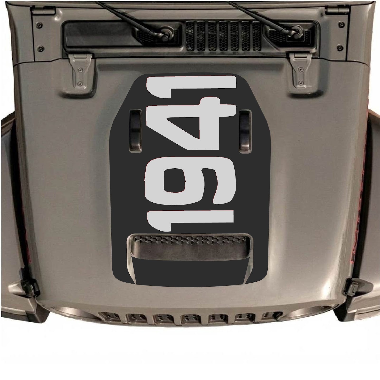 CarCode hood decal for Jeep Wrangler JL/JLU Rubicon 392 and JT Gladiator Mojave, style #02, with bold graphic design.