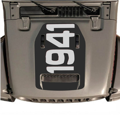 CarCode hood decal for Jeep Wrangler JL/JLU Rubicon 392 and JT Gladiator Mojave, style #02, with bold graphic design.