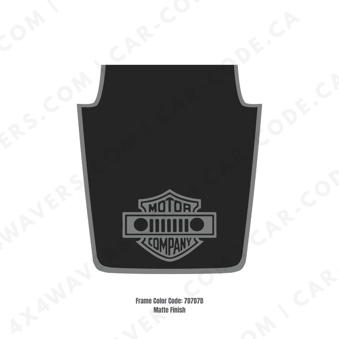 4x4wavers Decal Sticker Kit for JK Hood MOTOR COMPANY Style – Vinyl Car Decals for Jeep Wrangler Models – Made in Canada - 4X4 WAVERS