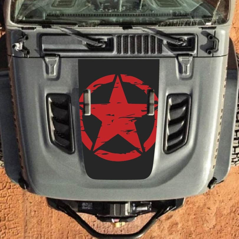 Hood Decal for Jeep Wrangler JL JLU Gladiator JT Rubicon Hood 2018+ Style #24