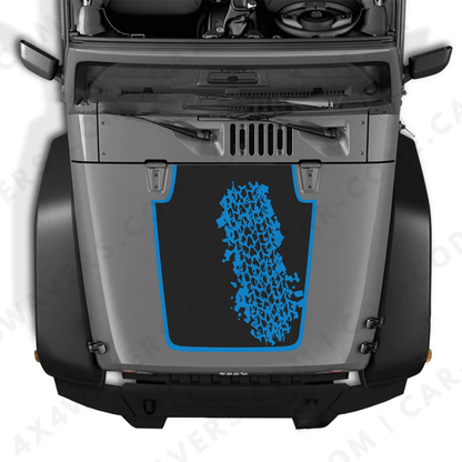 4x4wavers Decal Sticker Kit for JK Hood MUD Style – Vinyl Car Decals for Jeep Wrangler Models – Made in Canada - 4X4 WAVERS