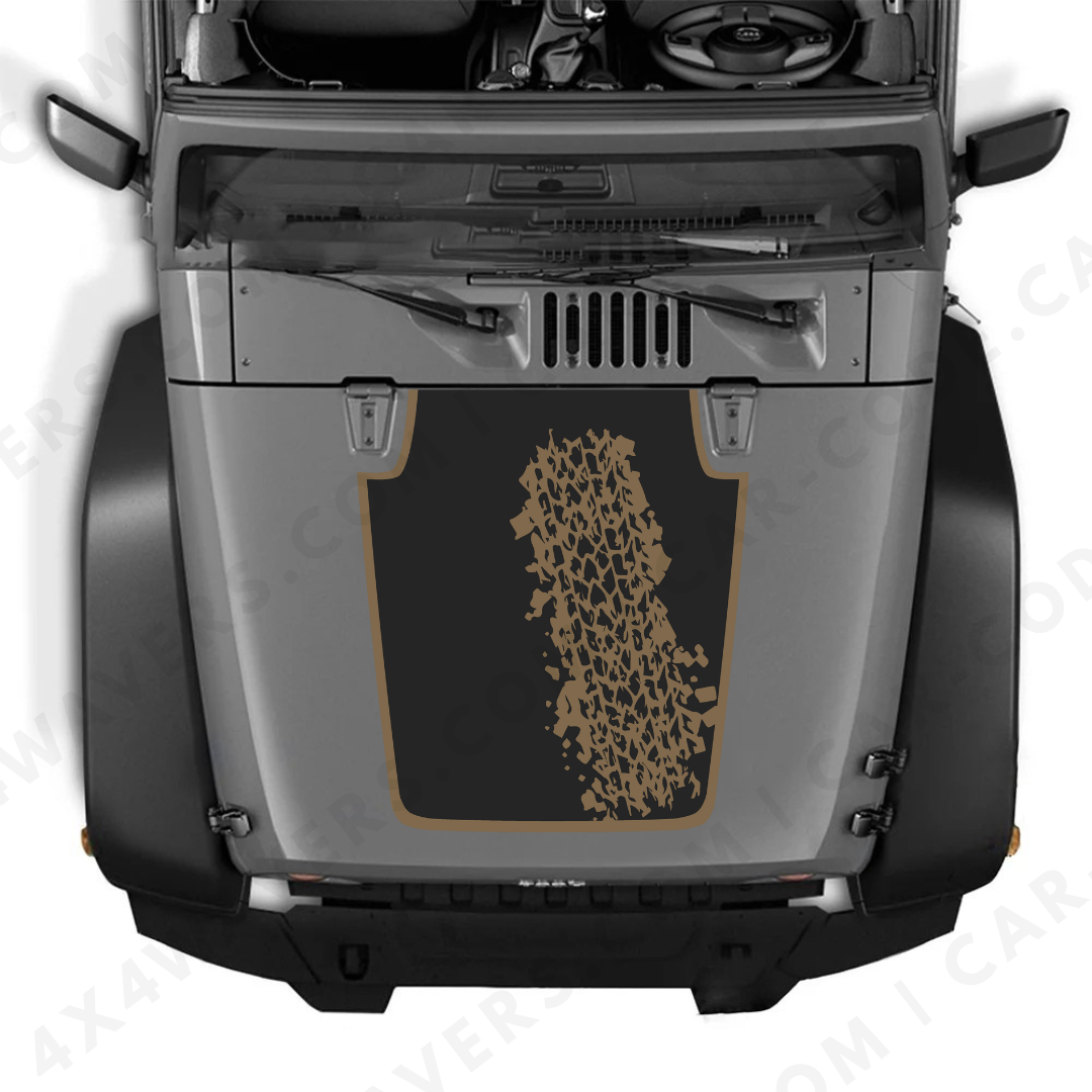 4x4wavers Decal Sticker Kit for JK Hood MUD Style – Vinyl Car Decals for Jeep Wrangler Models – Made in Canada - 4X4 WAVERS