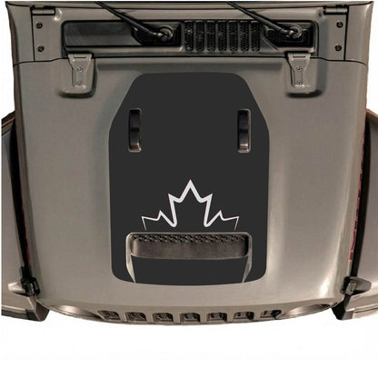Autocollant de capot CarCode pour Jeep Wrangler JL/JLU Rubicon 392 et JT Gladiator Mojave, style n°20, motif graphique noir et gris.