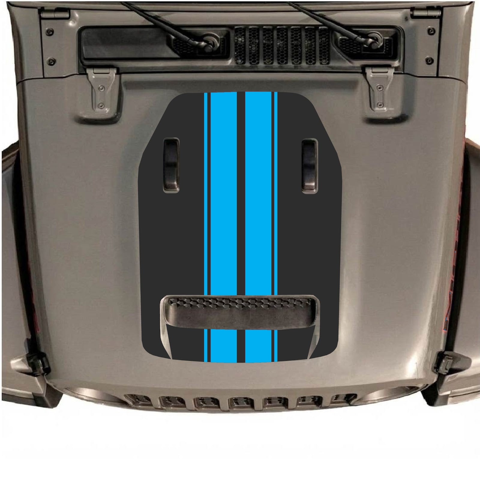 CarCode hood decal for Jeep Wrangler JL/JLU Rubicon 392 and Gladiator Mojave 2020-2026, style #12, shown on vehicle hood.