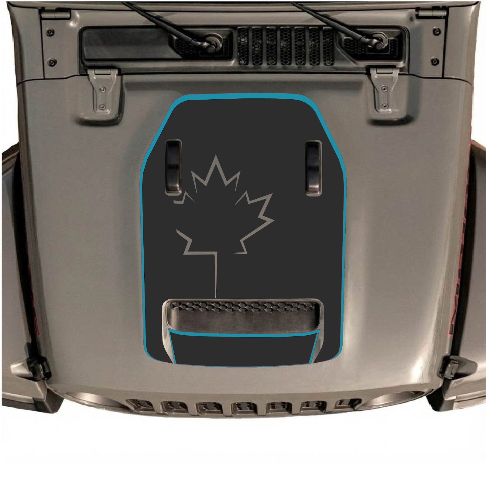 CarCode hood decal for Jeep Wrangler JL/JLU Rubicon 392 and JT Gladiator Mojave 2020-2026, stylish custom vehicle decal.