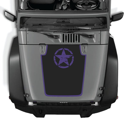 Jeep Wrangler JK/JKU hood decal by CarCode, style #52, featuring bold graphic design on vehicle's hood.