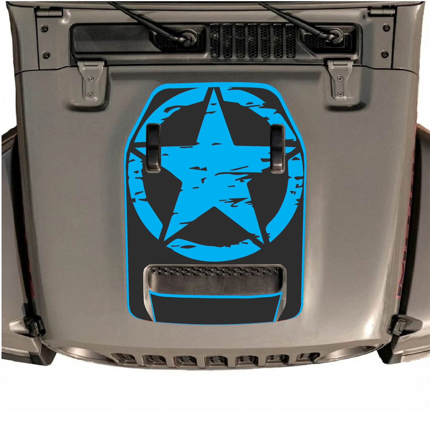 CarCode hood decal for Jeep Wrangler JL/JLU Rubicon 392 and JT Gladiator Mojave, style #35, shown on vehicle hood.