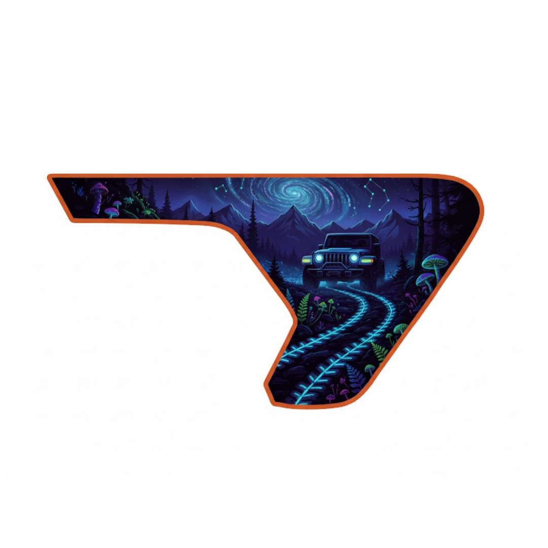 CARCODE Fender Insert Decal/Sticker - Night Roads Graphic Kit - For Jeep Wrangler/Gladiator JL/JLU/JT 2018+ - Premium Vinyl