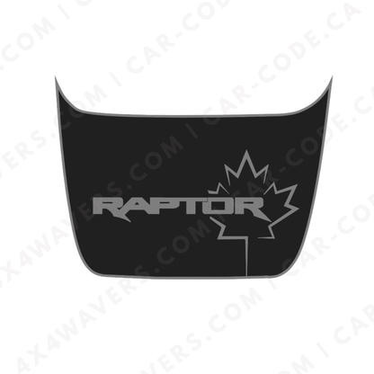 “RAPTOR” Panneau de capuche contour érable – Options de couleur d’accent – Pour Ford F-150 Raptor (Gen 2 2017–2020, Gen 3 2021–2024) – Vinyle découpé mat imprimé 3M ou Avery