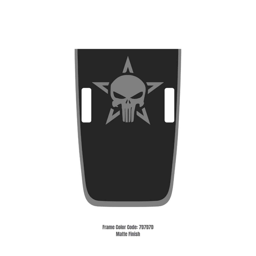Hood Decal Sticker – Punisher Style Kit – for JL/JLU/JT/4XE Rubicon Hood – Made in Canad - 4X4 WAVERS
