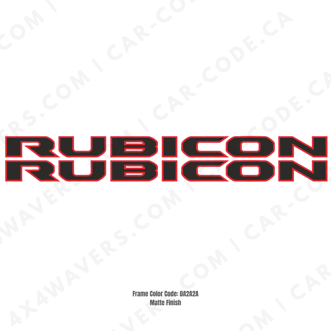 4x4wavers Rubicon Style Decal Sticker Kit for Hood Sides – Vinyl Car Decals for Jeep Wrangler Models – 2x Rubicon Decals – Made in Canada - 4X4 WAVERS