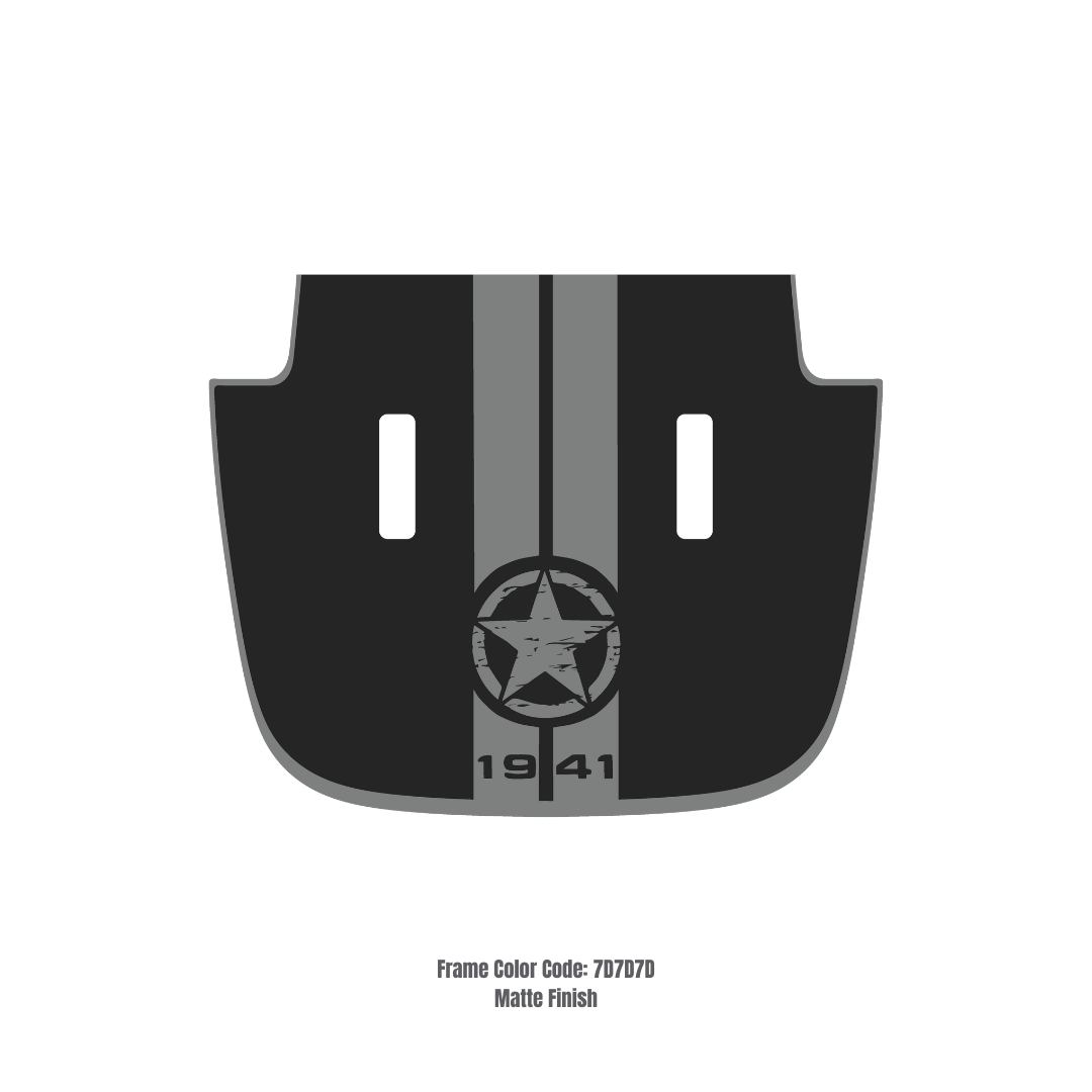 CARCODE Hood Decal/Sticker - Star Stripe Style Kit – for JL/JLU/JT/4XE Sahara Hood – Made in Canada - 4X4 WAVERS