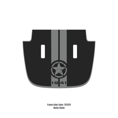 CARCODE Hood Decal/Sticker - Star Stripe Style Kit – for JL/JLU/JT/4XE Sahara Hood – Made in Canada - 4X4 WAVERS