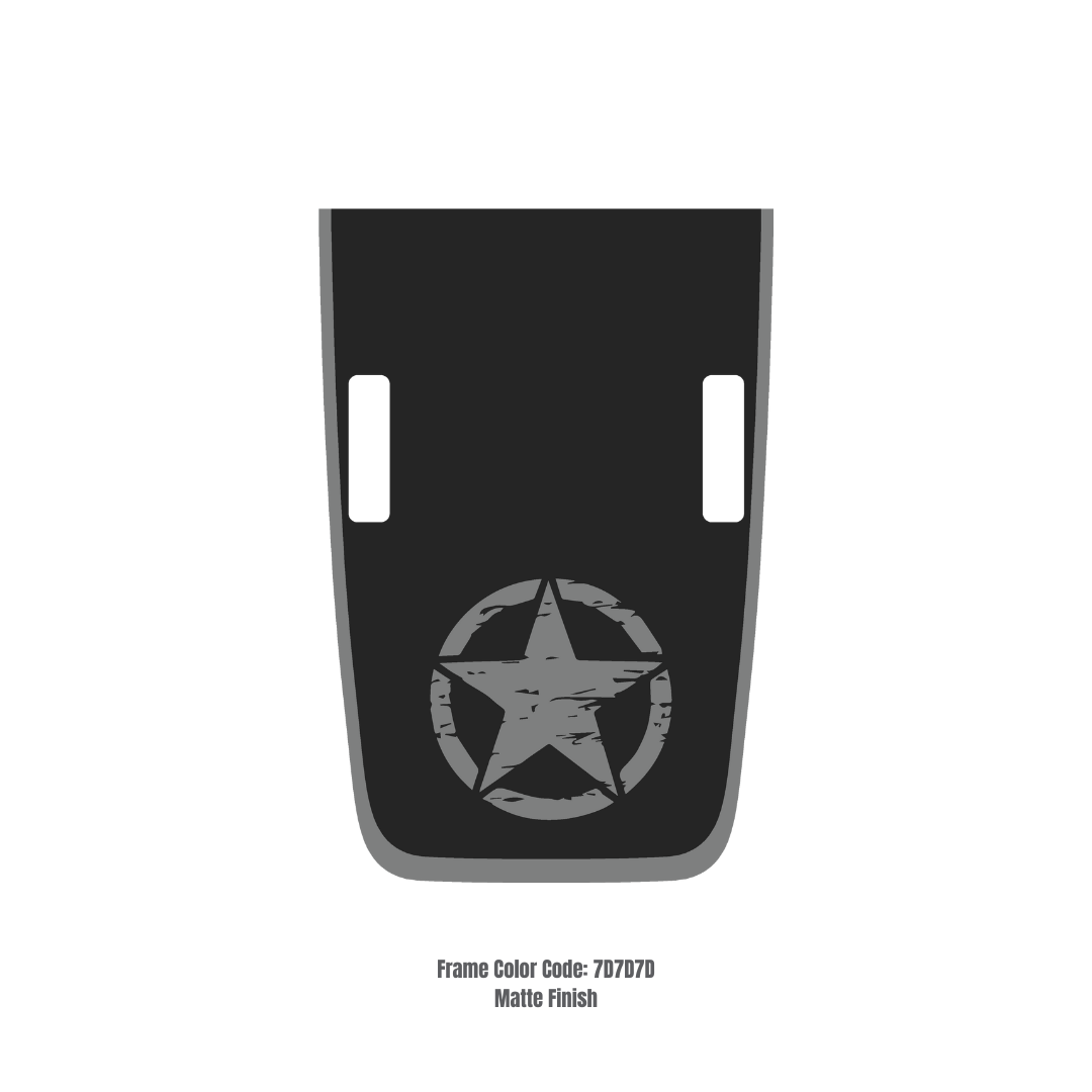 CARCODE Hood Decal/Sticker - Star Style Kit – for JL/JLU/JT/4XE Rubicon Hood – Made in Canada - 4X4 WAVERS